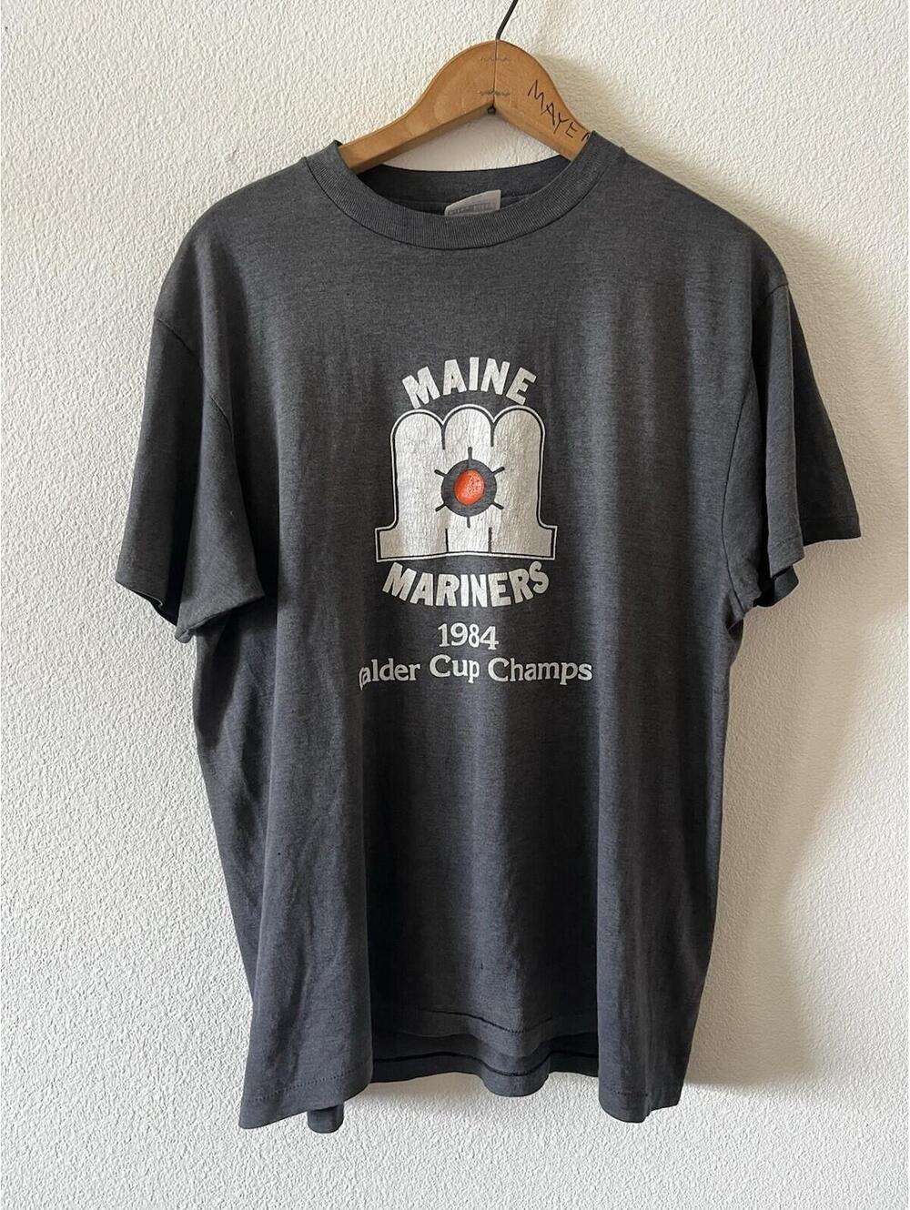 Vintage 1984 Maine Mariners AHL Calder Cup Champs T-Shirt XL Hanes Fifty-Fifty